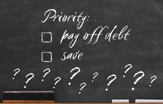 Pay off Debt or Save - 550 x 350